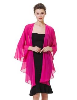 BEAUTELICATE Chiffon Schal Stola Bolero Damen Für Abendkleid Festlich Hochzeit Braut Frühling Sommer in Verschiedenen Farben - Rose - Gr. Einheitsgröße von BEAUTELICATE