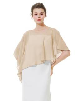 BEAUTELICATE Damen Chiffon Schal Stola Eleganten Cape Umhang für Braut Sommer Hochzeits Festliche Abendkleid Weiß, Einheitsgröße von BEAUTELICATE