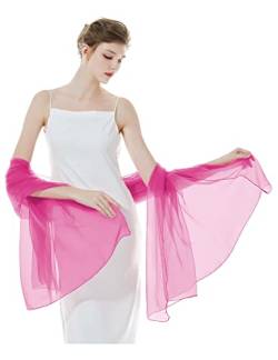 BEAUTELICATE Damen Stola Schal für Abendkleider Sheer Leichter Umschlagtücher Tücher Wraps Bolero Sommer für Festlich Hochzeit Braut 17 Farben (Rose, Einheitsgröße) von BEAUTELICATE