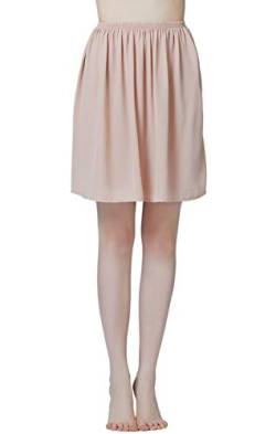 BEAUTELICATE Damen Unterrock Kurz Lang Halbrock Knielang Petticoat Unterkleid Kühl für Durchsichtige Kleider (Hautfarbe - 40cm Lange, L) von BEAUTELICATE