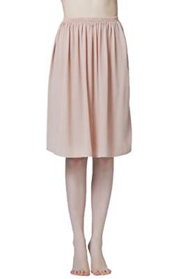 BEAUTELICATE Damen Unterrock Kurz Lang Halbrock Knielang Petticoat Unterkleid Kühl für Durchsichtige Kleider (Hautfarbe - 60cm Lange, L) von BEAUTELICATE