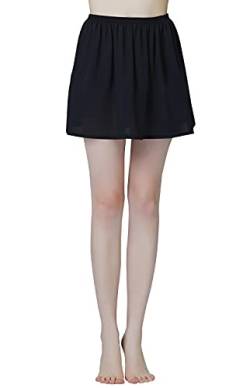 BEAUTELICATE Damen Unterrock Kurz Lang Halbrock Knielang Petticoat Unterkleid Kühl für Durchsichtige Kleider (Schwarz - 40cm Lange, L) von BEAUTELICATE