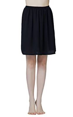 BEAUTELICATE Damen Unterrock Kurz Lang Halbrock Knielang Petticoat Unterkleid Kühl für Durchsichtige Kleider (Schwarz - 50cm Lange, L) von BEAUTELICATE