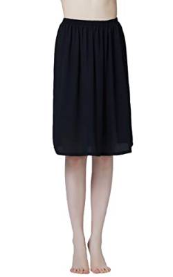 BEAUTELICATE Damen Unterrock Kurz Lang Halbrock Knielang Petticoat Unterkleid Kühl für Durchsichtige Kleider (Schwarz - 60cm Lange, L) von BEAUTELICATE