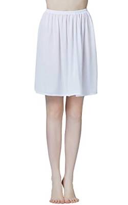 BEAUTELICATE Damen Unterrock Kurz Lang Halbrock Knielang Petticoat Unterkleid Kühl für Durchsichtige Kleider (Weiß - 50cm Lange, M) von BEAUTELICATE