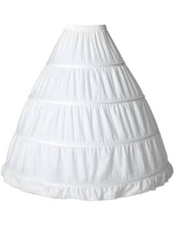 BEAUTELICATE Petticoat Reifrock 100% Baumwolle Unterröcke Lang Vintage Für Damen Brautkleid Hochzeitskleid Mittelalterliches Viktorianisches Kostüm (Elfenbein, 34-40) von BEAUTELICATE