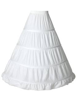 BEAUTELICATE Petticoat Reifrock 100% Baumwolle Unterröcke Lang Vintage Für Damen Brautkleid Hochzeitskleid Mittelalterliches Viktorianisches Kostüm (Elfenbein, 46-50) von BEAUTELICATE