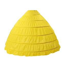 BEAUTELICATE Petticoat Reifrock Unterröcke Damen Lang Fur Brautkleid Hochzeitskleid Vintage Crinoline Underskirt., Gelb, Einheitsgröße von BEAUTELICATE