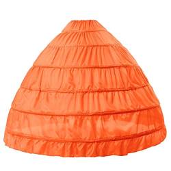 BEAUTELICATE Petticoat Reifrock Unterröcke Damen Lang Fur Brautkleid Hochzeitskleid Vintage Crinoline Underskirt., Orange, one_size von BEAUTELICATE