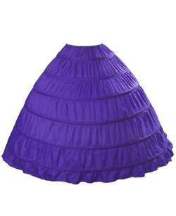 BEAUTELICATE Petticoat Reifrock Unterröcke Damen Lang Fur Brautkleid Hochzeitskleid Vintage Crinoline Underskirt., Violett, Einheitsgröße von BEAUTELICATE