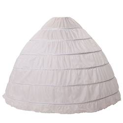 BEAUTELICATE Petticoat Reifrock Unterröcke Damen Lang Fur Brautkleid Hochzeitskleid Vintage Crinoline Underskirt., Weiß, Einheitsgröße von BEAUTELICATE