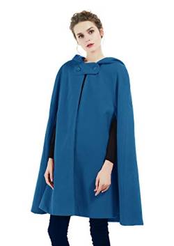 BEAUTELICATE Umhang Damen Mit Kapuze Wollmischung Poncho Hochzeit Braut Winter Voller Hälfte Länge Cape Halloween Kostüm Weihnachten von BEAUTELICATE