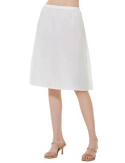 BEAUTELICATE Unterrock Damen 100% Baumwolle Lang Kurz Vintage Petticoat Unterrock für Durchsichtige Kleider Halbrock Caramel Weiß Schwarz Elfenbein (Elfenbein - 60cm Länge, XXL) von BEAUTELICATE