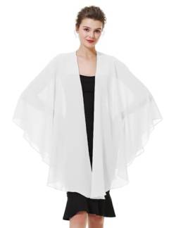 Chiffon Schal Stola Bolero Damen Für Abendkleid Festlich Hochzeit Braut Frühling Sommer Jacke, Ivory, Einheitsgröße von BEAUTELICATE