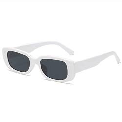 BEAUTYBIGBANG Retro Party Rechteckige Lustige Coole Altmodische Sonnenbrille für Männer und Frauen Outdoor Reise Aktivität Ultraleichte Kunststoffgläser für Sonnenschutz (weiß) von BEAUTYBIGBANG