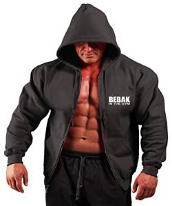 BEBAK Herren-Kapuzenpullover, Reißverschluss, Hoodie, Kleidung für Herren, Bodybuilding, Top, Arnold Schwarzenegger inspiriertes Sweatshirt, T-Shirt, S, M, L, XL, 2XL, 3XL, 4XL, 5X, Schwarz , S von BEBAK ACTIVE