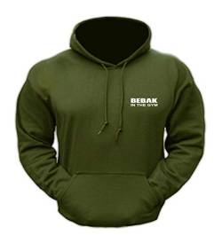 BEBAK Herren-Kapuzenpullover, Sportbekleidung, Bodybuilding-Oberteil, Arnold inspiriertes Sweatshirt, T-Shirt, S, M, L, XL, 2XL, 3XL, 4XL, 5XL, Military Green, M von BEBAK ACTIVE