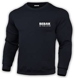 BEBAK Gym Kleidung für Herren | Bodybuilding Sweatshirt Gym Langarm Sweatshirt Pullover Hoodie Gr. M, Schwarz von BEBAK