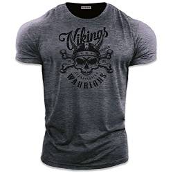 BEBAK Herren Gym T-Shirt | Wikinger Warrior | Bodybuilding T-Shirt Gym Kleidung für Männer Gr. L, Petrol Heather von BEBAK