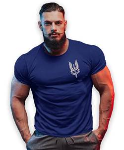 bebak Herren Fitness-T-Shirt | He Who Dares Wins Bodybuilding T-Shirts Gym Kleidung für Männer Fitnessstudio Wear Training Top, navy, 3XL von BEBAK