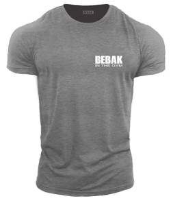 bebak Herren Poly Mix Stretch T-Shirt Gym Kleidung für Männer Muscle Tee Bodybuilding MMA, graphitgrau, XL von BEBAK