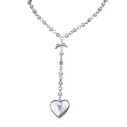 BEBIKR Halskette mit Herz-Medaillon, Y2K, Schmuck, Legierung, Party-Zubehör, Geschenk für heiße Mädchen und Frauen, Metall von BEBIKR