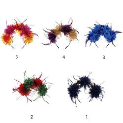 Haarband für Damen, Blumenform, Stirnband für Damen, modisch, handgefertigt, dünne Haarreifen mit Federn, Haarschmuck von BEBIKR