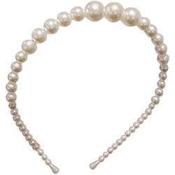 Haarband für Damen, Perlen-Haarbänder, elegant, weiße Kunstperlen, Haarreif, Perlen, Kopfschmuck, modisches Haar-Accessoire für Frauen und Mädchen von BEBIKR