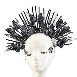 Haarband für Damen, mit Stacheln, Krone, Halocrown, Kopfbedeckung, Halocrown, Kopfbedeckung, Stirnband, Schmetterlings-Stirnband von BEBIKR