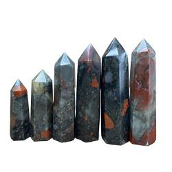 BEDNL Quarz-Dekoration, 1 Stück, natürliche afrikanische Blutstein-Zauberstäbe, Türme, Punkte, heilende Kristallsteine WEISHENYIN (Material : 13-14CM) von BEDNL