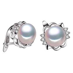 Perlenschmuck,perlenohrringe Ohrstecker 925 Sterling Silber Ohrringe Für Damen,brautschmuck Damenohrringe von BEDT