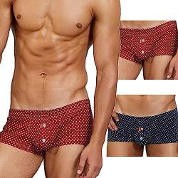 BEEMEN Herren Sexy Boxershorts Mit Eingriff aus 100% Baumwolle Trunks Männer Unterwäsche 2er Pack von BEEMEN