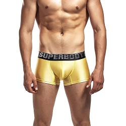 BEEMEN Herren Sexy Unterwäsche Low-Rise Boxer Trunk Unterhose (Gold, M (Europe Size S)) von BEEMEN