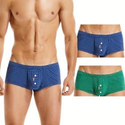 BEEMEN Low Rise Herren Unterwäsche Männer Boxershorts Mini Trunks Not-Stretch Designer Atmungsaktive Nylon Unterhose mit Eingriff von BEEMEN