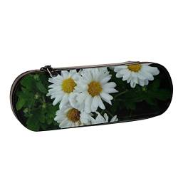 BEEOFICEPENG Federmäppchen, Gerbera-Gänseblümchen-Blume, Frühling, Sommer, Blumen, Natur, Leder, Federmäppchen, Stifttasche, Büro, Schule, Schmuckkästchen, Make-up-Pinsel-Box von BEEOFICEPENG