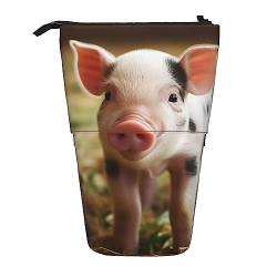 BEEOFICEPENG Teleskop-Federmäppchen, niedlicher Schweineständer, Stiftehalter, Federmäppchen, Stifttasche, Make-up-Tasche von BEEOFICEPENG