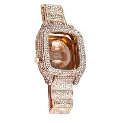 BEFIA Luxuriöses Diamant-Uhrenarmband und Uhrengehäuse, für iWatch 8 / 7 Serie, Lady Watch Refit Mod Kit, Diamant-Modifikationsset, für Apple Watch 45 mm, 45 mm, Achat von BEFIA