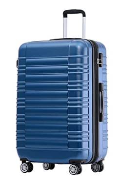 BEIBYE 2088 Zwillingsrollen Reisekoffer Koffer Trolleys Hartschale M-L-XL-Set in 13 Farben, Erweiterbar, (Blau, L) von BEIBYE