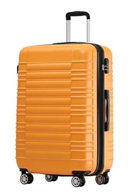 BEIBYE 2088 Zwillingsrollen Reisekoffer Koffer Trolleys Hartschale M-L-XL-Set in 13 Farben (Orangen, L) von BEIBYE