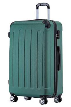 BEIBYE Hartschalen-Koffer Trolley Rollkoffer Reisekoffer Handgepäck 4 Rollen (M-L-XL-Set) (Dunkelgruen, XL) von BEIBYE