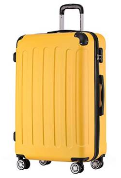 BEIBYE Hartschalen-Koffer Trolley Rollkoffer Reisekoffer Handgepäck 4 Rollen (M-L-XL-Set) (Yellow, L) von BEIBYE