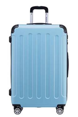 BEIBYE- Hartschalenkoffer Koffer Trolley Rollkoffer Reisekoffer Zahlenschloß 4 Zwilings-Rollen (Glacial Blue, Large-76cm) von BEIBYE