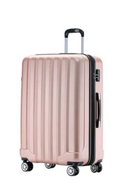 BEIBYE TSA-Schloß 2080 Hangepäck Zwillingsrollen neu Reisekoffer Koffer Trolley Hartschale Set-XL-L-M(Boardcase) (Rosa Gold, L) von BEIBYE