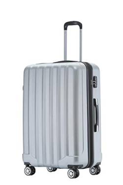 BEIBYE TSA-Schloß 2080 Hangepäck Zwillingsrollen neu Reisekoffer Koffer Trolley Hartschale Set-XL-L-M(Boardcase) (Silber, L) von BEIBYE