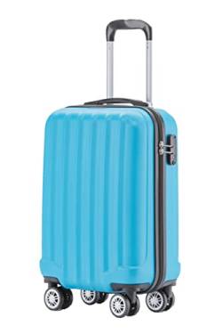 BEIBYE TSA-Schloß 2080 Hangepäck Zwillingsrollen neu Reisekoffer Koffer Trolley Hartschale Set-XL-L-M(Boardcase) (Turquoise, M) von BEIBYE