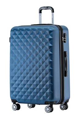 BEIBYE Zwillingsrollen 2066 Hartschale Trolley Koffer Reisekoffer Gepäck M-L-XL-Set (Blau, L) von BEIBYE