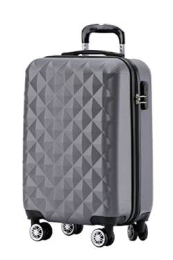 BEIBYE Zwillingsrollen 2066 Hartschale Trolley Koffer Reisekoffer Handgepäck Boardcase M (Business Grey) von BEIBYE