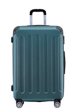 BEIBYE Zwillingsrollen Hardcase Reisekoffer Koffer Trolleys Hartschale in XL-L-M in 14 Farben (Dunkelgrün, Großer Koffer (76 cm)) von BEIBYE