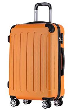 BEIBYE Zwillingsrollen Hardcase Reisekoffer Koffer Trolleys Hartschale in XL-L-M in 14 Farben (Orangen, Großer Koffer (76 cm)) von BEIBYE