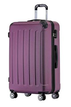 BEIBYE Zwillingsrollen Hardcase Reisekoffer Koffer Trolleys Hartschale in XL-L-M in 20 Farben (Violett, Mittler Koffer (66cm)) von BEIBYE